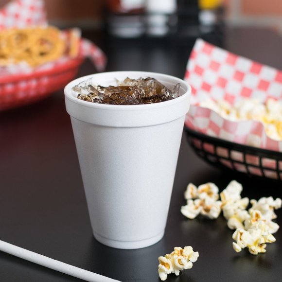 Dart Disposable Drinking Cup White Styrofoam 12 oz. 1000 Ct 12J12 - Picture 2 of 3